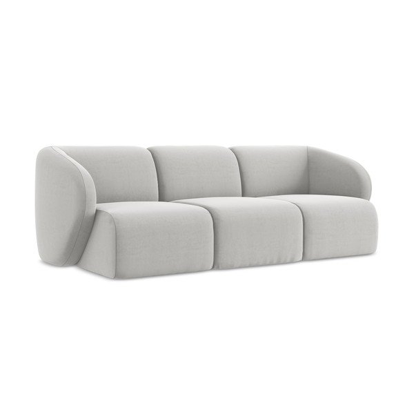 Šviesiai pilkos spalvos sofa iš velveto 244 cm Lani – Makamii-image-1