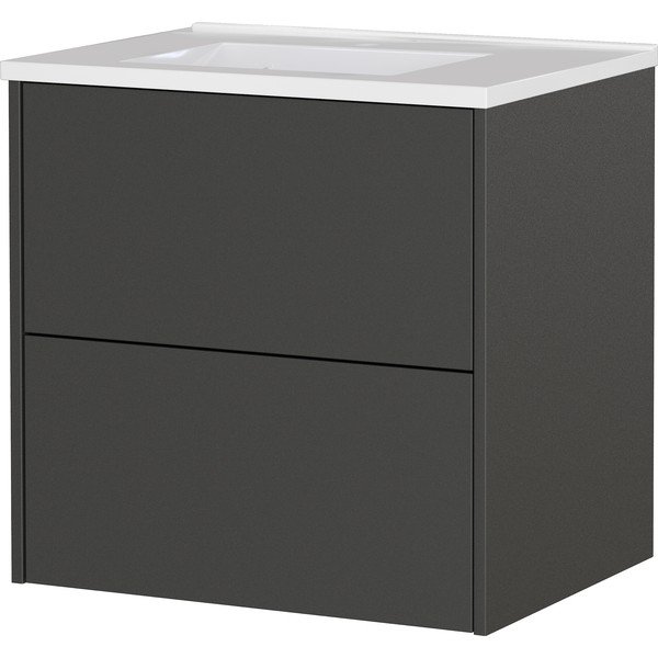 Antracito spalvos matinis pakabinama spintelė po kriaukle 61x61 cm Bodera – Germania