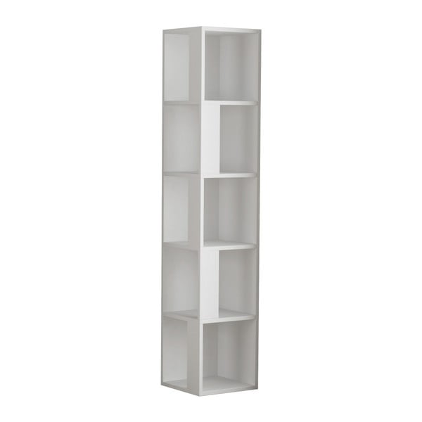 Balta knygų spinta "Homitis Nico", aukštis 161 cm
