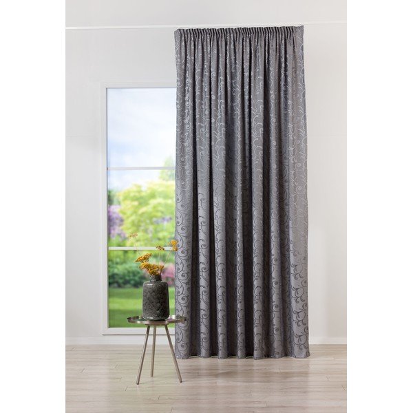 Iš žakardo užuolaida pilkos spalvos 210x245 cm Glory – Mendola Fabrics-image-1