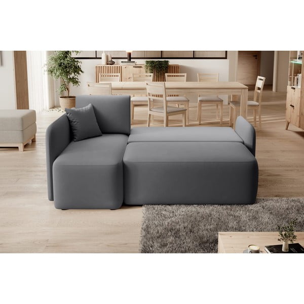 Taupe spalvos iš velveto sulankstoma/su sandėliavimo vieta kampinė sofa (su kairiuoju kampu/su gultu) Hadson – ELTAP-image-4