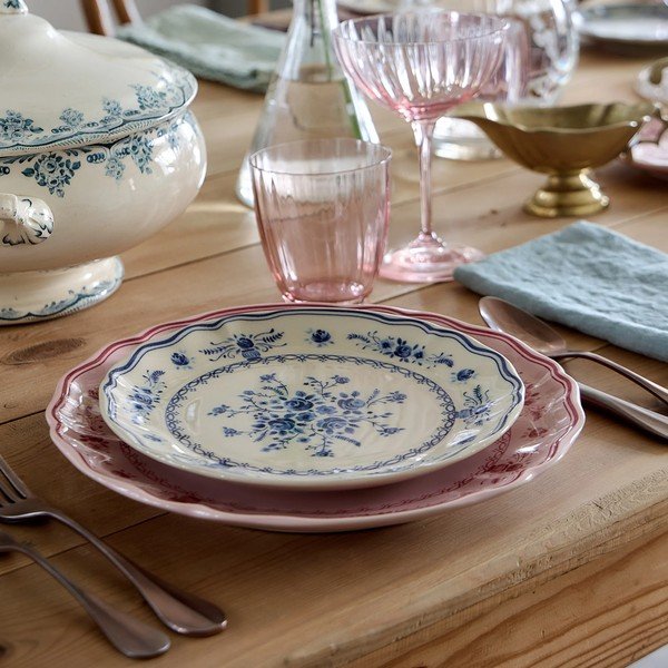 Mėlynos spalvos/smėlio spalvos desertinė iš akmens masės lėkštė ø 21 cm Vila – Costa Nova-image-4