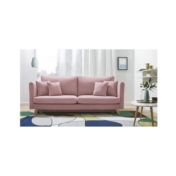 Rožinė sofa lova Bobochic Paris Triplo-image-4