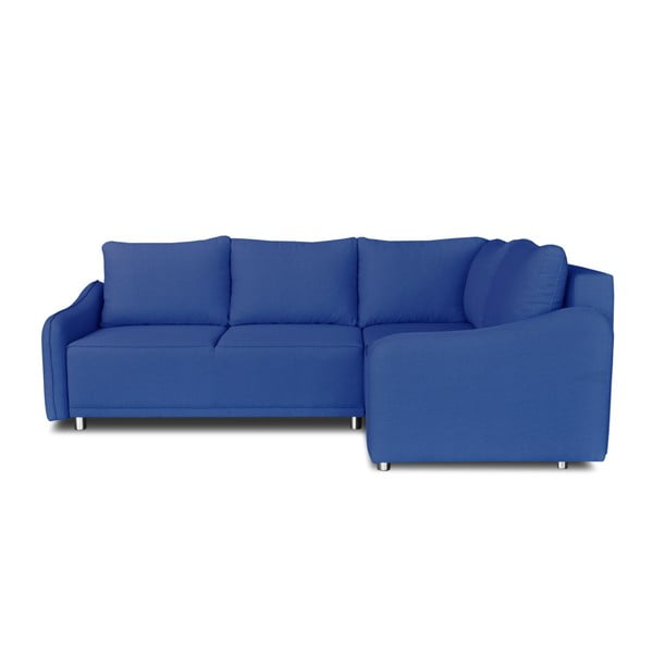 Mėlyna kampinė sofa lova "Windsor & Co. Sofos "Delta", dešinysis kampas