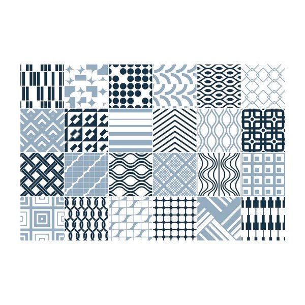 24 sieninių lipdukų rinkinys Ambiance Wall Decal Scandinavian Tiles Kiev, 10 x 10 cm-image-2