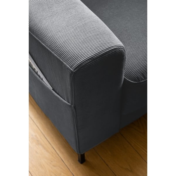 Iš kordinio velveto krėslas tamsiai pilkos spalvos Lofty Lilly – Miuform-image-4