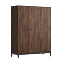 Tamsios natūralios spalvos drabužių spinta iš riešutmedžio 148x190x55 cm Ilyas – Vipack
