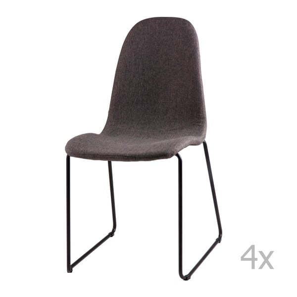 4 tamsiai pilkų valgomojo kėdžių rinkinys sømcasa Helena