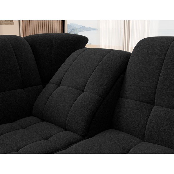 Juodos spalvos sulankstoma/su sandėliavimo vieta kampinė sofa (su kairiuoju kampu/„L“ formos) Sado – ELTAP-image-1