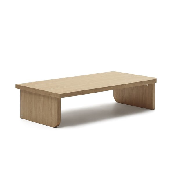 Natūralios spalvos kavos staliukas iš ąžuolo 75x140 cm Oaq – Kave Home