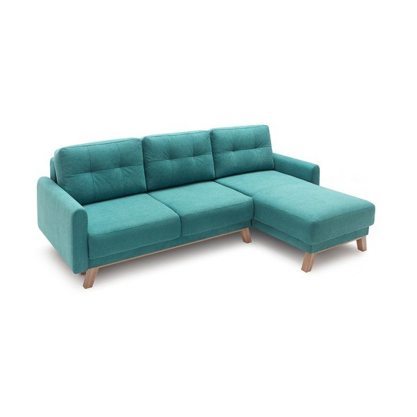Turkio spalvos kampinė sofa-lova Bobochic Paris Balio, kampas dešinėje (II kokybė)-image-2