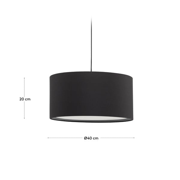 Juodos spalvos šviestuvo gaubtas ø 40 cm Santana – Kave Home-image-3