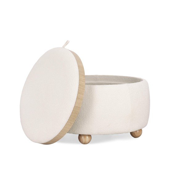 Kreminės spalvos pufas iš boucle Irisha – Bizzotto-image-3