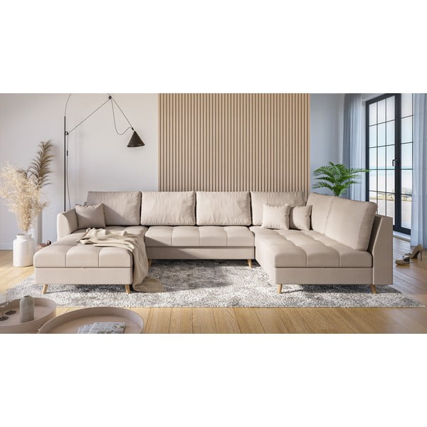 Kreminės spalvos kampinė sofa (kairysis kampas) Ariella - Ropez-image-1
