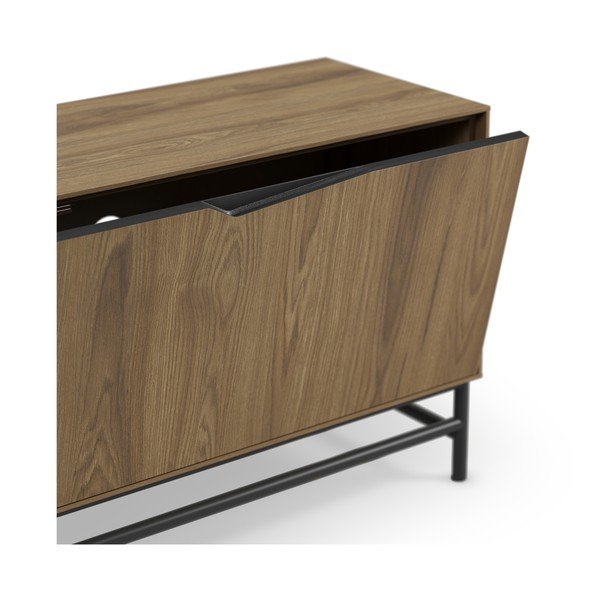Juodos spalvos/natūralios spalvos TV spintelė iš ąžuolo 150x61x35 cm Aiden – Marckeric-image-4