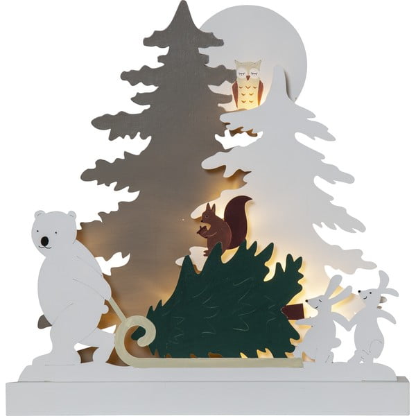 Šviečianti dekoracija baltos spalvos su Kalėdų motyvu Forest Friends – Star Trading