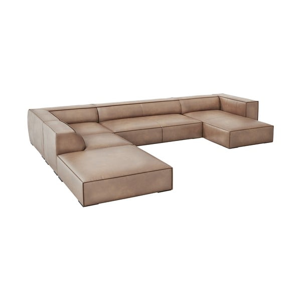 Šviesiai ruda odinė kampinė sofa (kairysis kampas) Madame - Windsor & Co Sofas-image-2