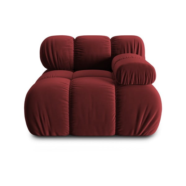 Modulinė sofa raudonos spalvos iš velveto (su dešiniuoju kampu) Bellis – Micadoni Home