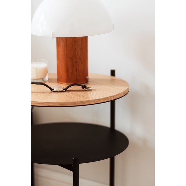 Juodos spalvos/natūralios spalvos naktinis staliukas su ąžuolo dekoro stalviršiu Tu – noo.ma-image-3