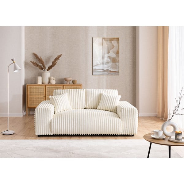 Kreminės spalvos iš kordinio velveto sofa 178 cm Justin – Ropez-image-1