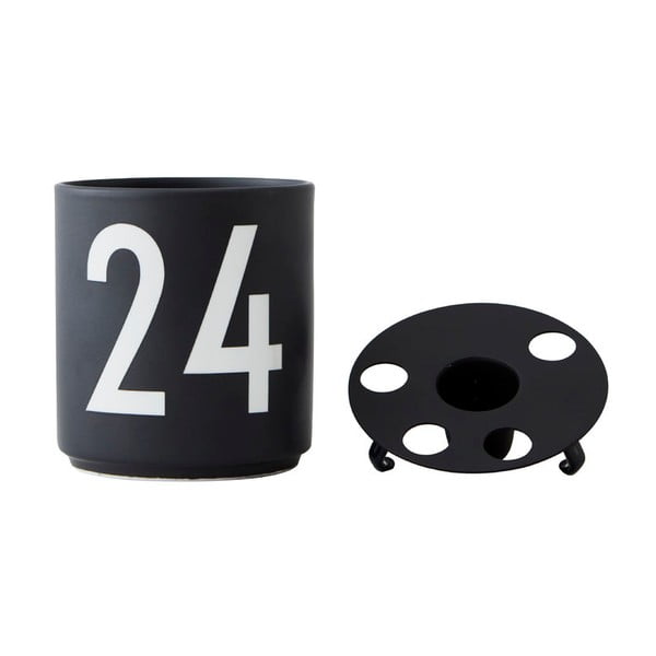 Juodas porcelianinis žvakidės laikiklis Design Letters-image-2