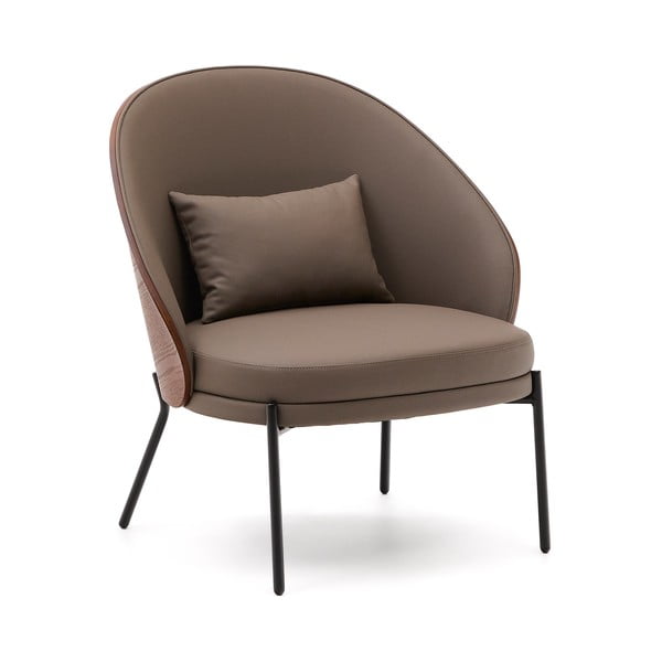 Rudos spalvos iš dirbtinės odos krėslas Eamy – Kave Home-image-2