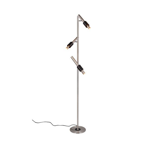 Juodos spalvos/sidabrinės spalvos pastatomas šviestuvas LED (aukštis 150 cm) Ikaris – Trio Select