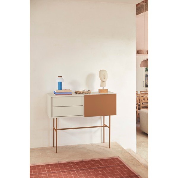 Konsolinis staliukas raudonos plytų spalvos/smėlio spalvos 35x110 cm Nube – Teulat-image-1