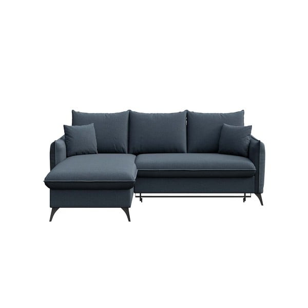 Sulankstoma kampinė sofa mėlynos spalvos (su kairiuoju kampu) Lilio – MESONICA