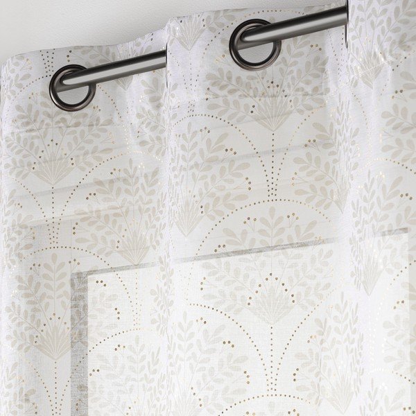 Permatoma užuolaida baltos spalvos/smėlio spalvos 140x280 cm Majestia – douceur d'intérieur