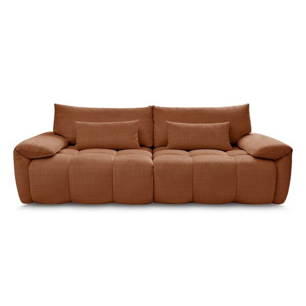 Raudonos plytų spalvos iš šenilinio audinio sofa 264 cm Ivane – Bobochic Paris