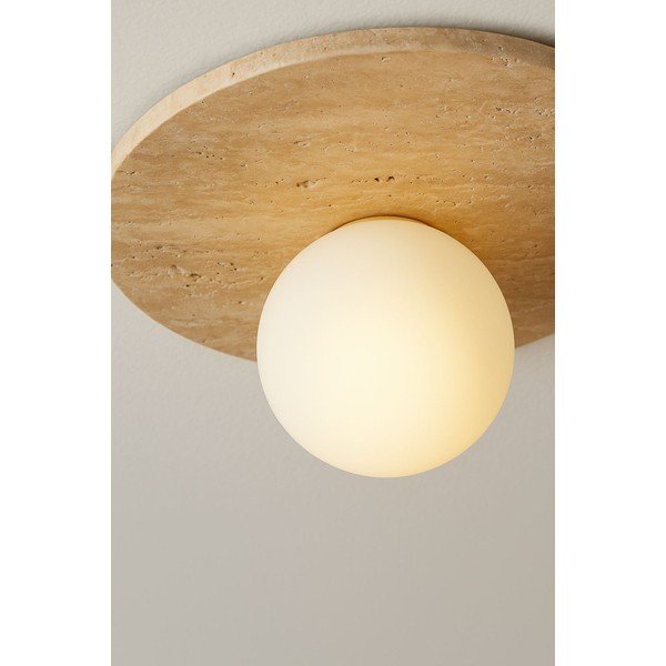 Smėlio spalvos iš akmens lubinis šviestuvas ø 12 cm su stiklo gaubtu Hilde – Opviq lights-image-4