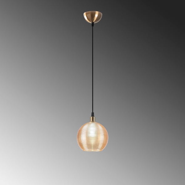 Kabantis šviestuvas ochros spalvos/auksinės spalvos ø 15 cm su stiklo gaubtu Muzo – Opviq lights-image-4