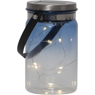 Lauko saulės energija veikiantis žibintas Star Trading Tint Lantern Blue, aukštis 15 cm