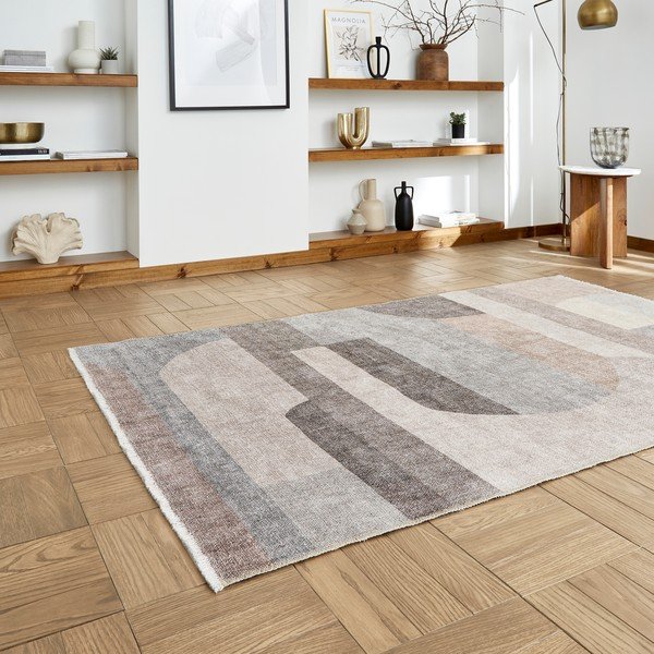 Skalbiamas iš medvilnės mišinio kilimas smėlio spalvos 60x170 cm Whisper – Think Rugs-image-2