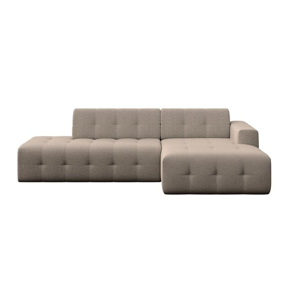 Šviesiai rudos spalvos kampinė sofa (su dešiniuoju kampu/su gultu) Tuil – Rodier