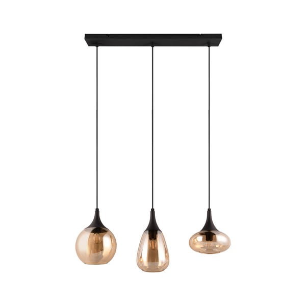 Kabantis šviestuvas juodos spalvos/oranžinės spalvos su stiklo gaubtu Lumina – Trio