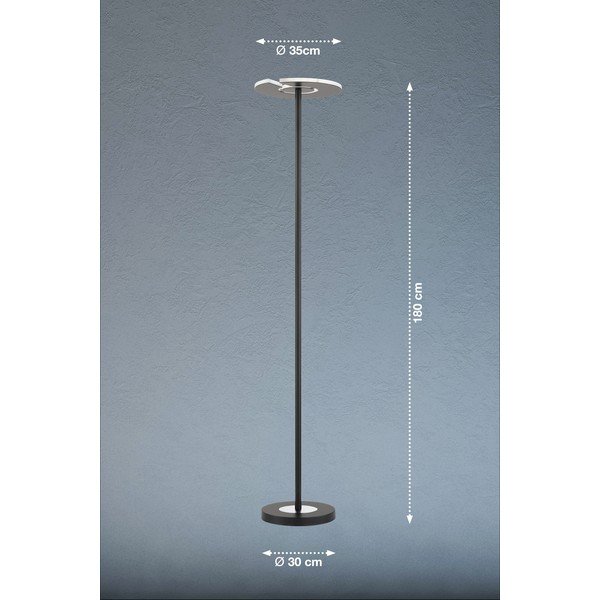 Pastatomas šviestuvas juodos spalvos LED su pritemdymo funkcija (aukštis 180 cm) su stiklo gaubtu Dent – Fischer & Honsel-image-2