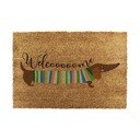 Iš kokoso pluošto grindų kilimėlis 40x60 cm Welcome Sausage Dog – Artsy Doormats