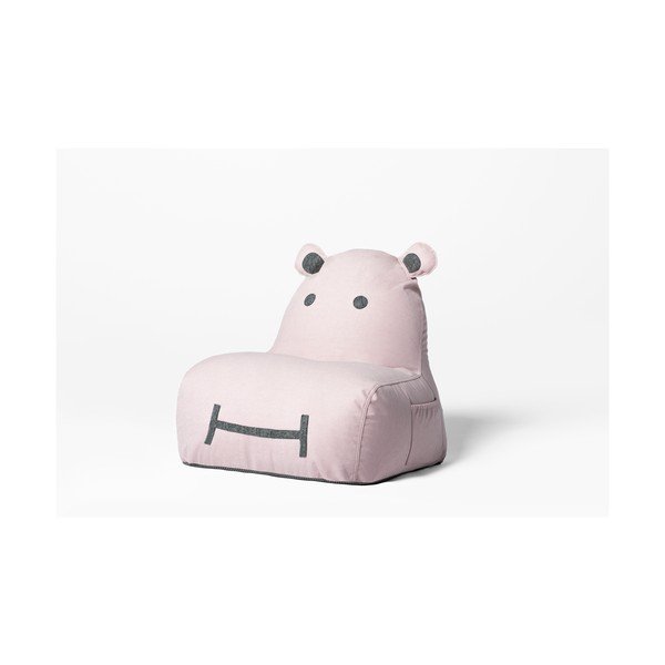 Šviesiai rožinės spalvos vaikiškas sėdmaišis Hippo – The Brooklyn Kids-image-1