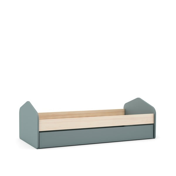 Natūralios spalvos/pilkai žalios spalvos ištraukiama vaikiška lova iš pušies su sandėliavimo vieta su lovos grotelėmis 90x200 cm Estefania – Marckeric-image-3