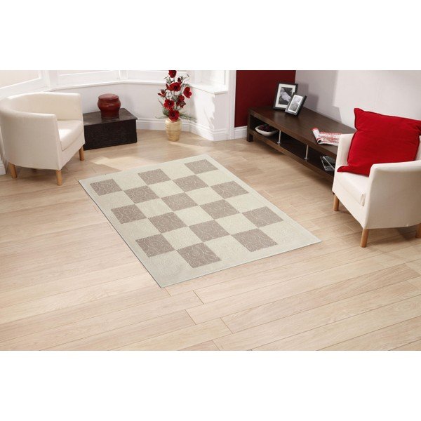 Kreminis medvilninis kilimas Floorist Check, 120 x 180 cm-image-1