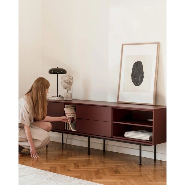 Bordo spalvos TV spintelė 189x61x42 cm Mod – noo.ma-image-1