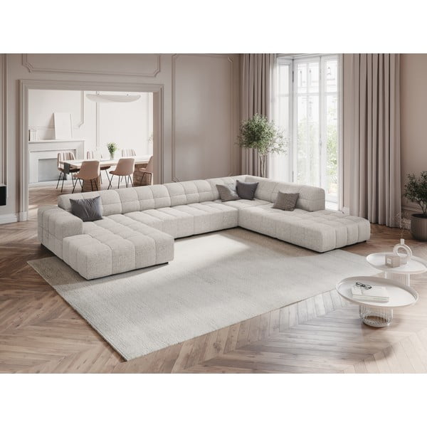 Kampinė sofa šviesiai pilkos spalvos (su dešiniuoju kampu/„U“ formos) Chicago – Cosmopolitan Design-image-1