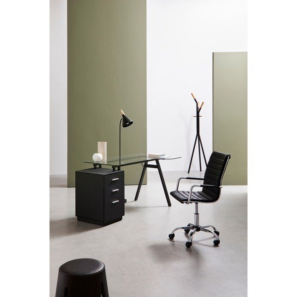 Juodos spalvos iš dirbtinės odos biuro kėdė Perth – Yes Everyday-image-1