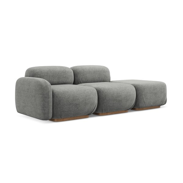 Pilkos spalvos iš boucle modulinis gultas (su dešiniuoju kampu) Ailani – Makamii-image-3