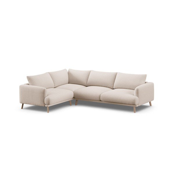 Smėlio spalvos kampinė sofa (su kairiuoju kampu/su gultu) Naomi – Micadoni 