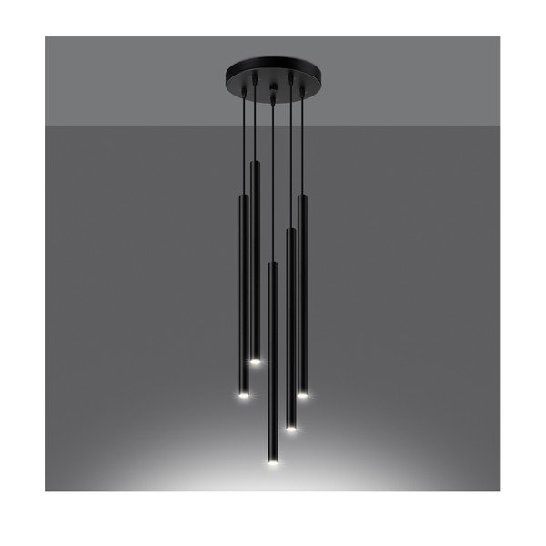 Juodos spalvos iš metalo kabantis šviestuvas ø 25 cm Fideus – Sollux-image-4