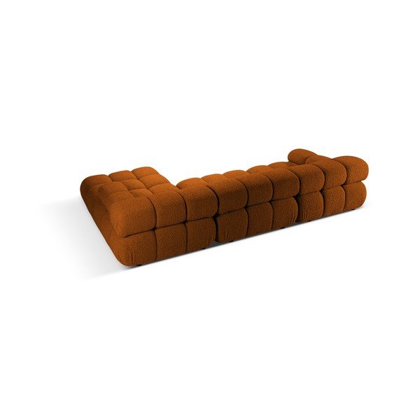 Iš boucle modulinė kampinė sofa oranžinės spalvos (su dešiniuoju kampu) Bellis – Micadoni Home-image-4