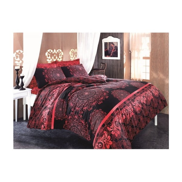 Raudonos spalvos patalynė dvigulei lovai "Chantal", 200 x 220 cm